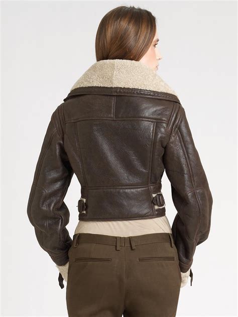 burberry prorsum shearling leather jacket|burberry shearling aviator.